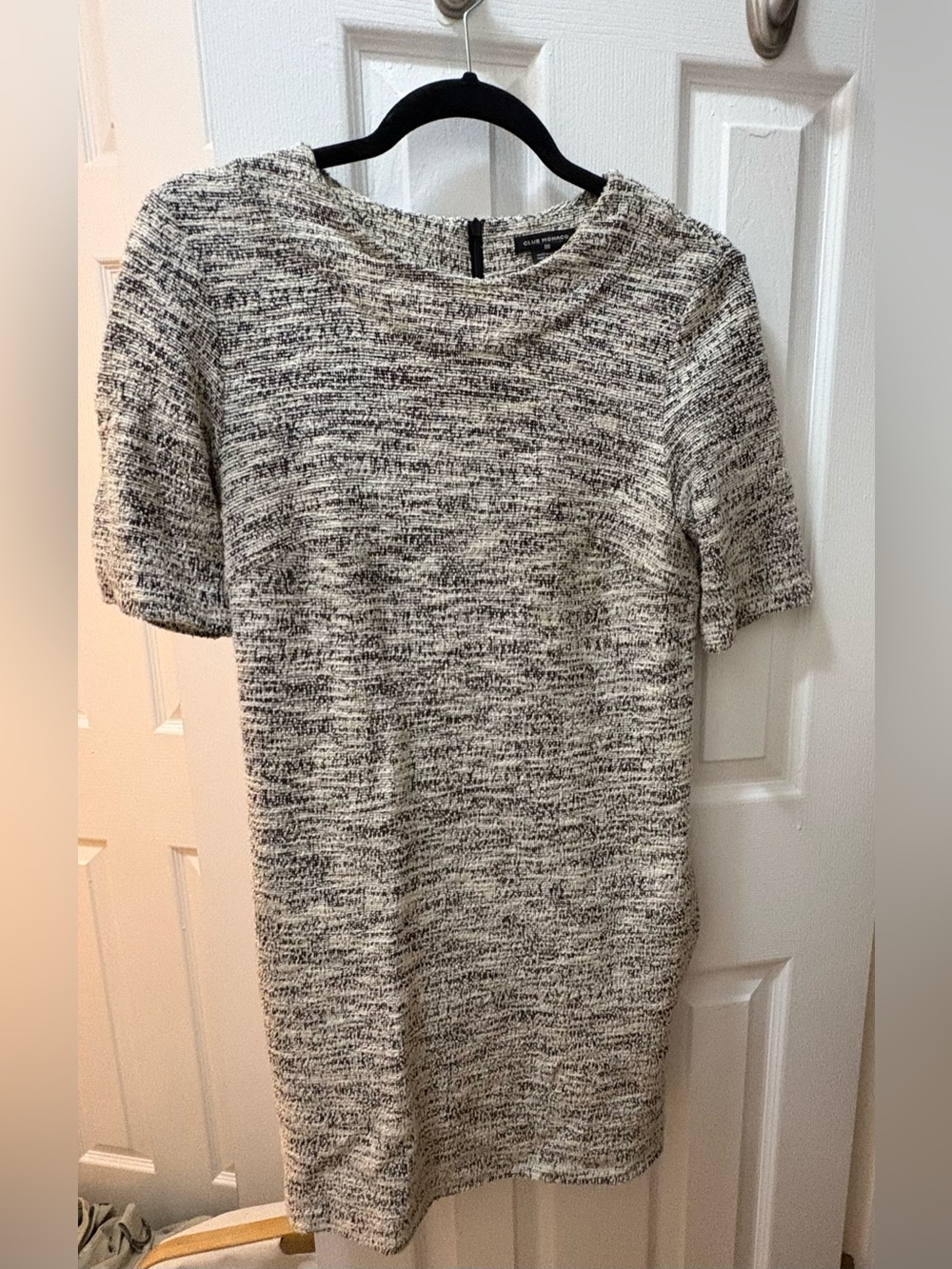 Club Monaco Black and White Tweed Shift Dress